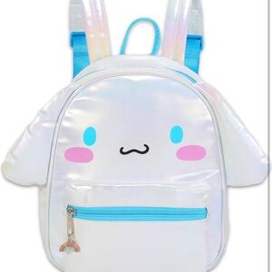 Cinnamoroll 10" Mini Backpack Set - Faux Leather Purse with Bookmark Bundle